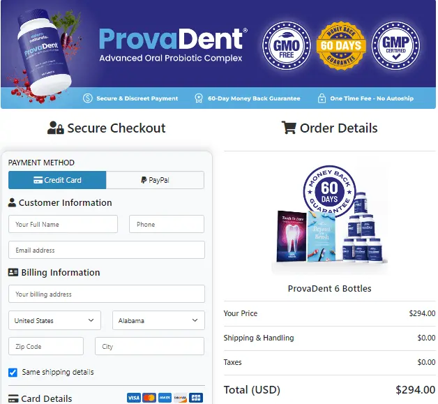 ProvaDent Checkout